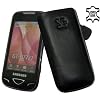 Suncase Ledertasche (Lasche mit R�ckzugfunktion) f�r Samsung GT B7722 DuoS schwarz