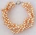Beautiful 7.5'' 4rows 6-7mm Pink Cultured Pearl Bracelet