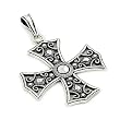 Decorated Plain Silver Maltese Cross Pendant Decorated Plain Silver Maltese Cross Pendant