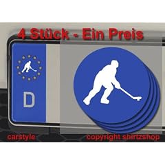 EISHOCKEY HOCKEY NUMMERNSCHILD Aufkleber Autoaufkleber 4er Set