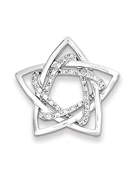 Sterling Silver & Diamond Star Pendant Slide