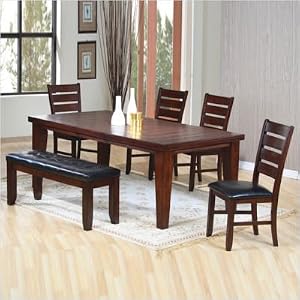 Dixon 7 Piece Dining Set with Leaf Extension in Oak Finish by