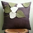 OliveLeafyDay - Throw Pillow Covers - Suede Pilllow Cover with Felt Embroidery
