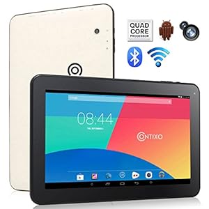 Contixo Q105 10.1" Quad Core Google Android 4.4 KitKat Tablet PC, 2GB RAM, 16GB Nand Flash, Bluetooth, Dual Camera, Google Play Pre-installed, 3D Game Supported, UV Coating Protection (2GB RAM, 16GB Storage, White) from Contixo