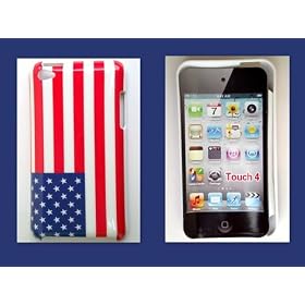 Housse Coque drapeau USA Ipod Touch 4 + film �cran