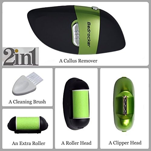 Famerry 2 in 1 Electric Nail Trimmer Filer & Powerful Foot Callus Remover Tool, Best Micro-Pedi Feet and Nail Health For Men Or Women(Black/Green).