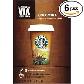 Starbucks VIA Ready Brew Coffee, Columbia (Pack of 18)