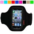 Premium Athletes Choice Durable Moisture Resistant Neoprene Workout Armband with Adjustable Velcro Strap for Apple iPod Touch 5th Generation and iPod Touch 4th Generation , Black