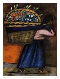 Flower Vendor with Basket Art Poster Print by Diego Rivera, 20x26