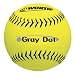 Worth YS40 Yellow Synthetic 12in Gray Dot Softball - (One Dozen)