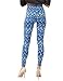 Bentibo Women's Fashion Floral Printed Spandex Leggings Skinny Pants Blue L