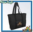 Peace Frogs Tote Bag Black Deluxe Super Cool - For Travel or Beach Best Unique Gift Ideas for Her, Women, or Ladies