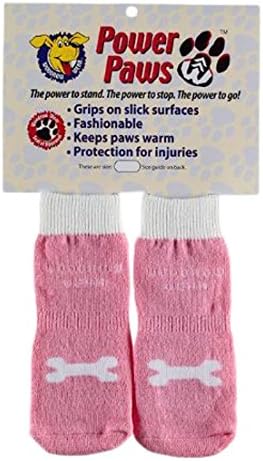 Power Paws Advanced Dog Socks, Pink with A Bone, XL, Fits 95-130 pounds