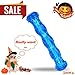 ZNOKA TPR Squeak Dog Chew Bone Toy, Bite Resistant Durable Tough Rubber Non-Toxic Tooth Cleaning Toy Aggressive Chewer, Floating & Suitable Pool Use, Large (Blue)