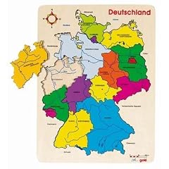 Goki 57860 - Einlegepuzzle Deutschland II, 16 Teile