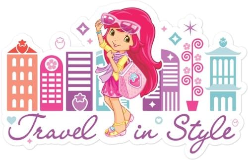 Walls 360 Peel & Stick Wall Decals: Strawberry Shortcake Travel In Style (24 IN x 15.5 IN)