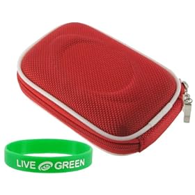 Nylon Hard Shell Carrying Case (Red) for Nikon Coolpix S8000 S8100 14 MP Digital Camera Silver