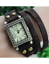 R.M. Fashion Lady Weave Leather wrap around Bracelet Watch,C42