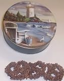 Scott's Cakes 1 lb. Milk Chocolate Covered Pretzel with Chocolate Chips in a Lighthouse Tin