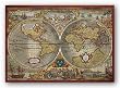 Silver Antique Map (foil) by Anonymous 26"x18.25" Art Print Poster