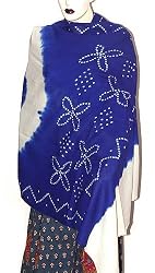 Tie & Dye Evening Wrap Designer Shawl in Wool Fabric 80 x 35 inches (tdswl286)