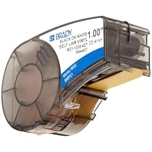 Brady M21-1000-427 14' Length, 1" Width, B-427 Self-Laminating Vinyl, Black On White/Translucent Color BMP 21 Mobile Printer Label