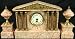 Antique French Marble Garniture Mantle Clock Parthenon