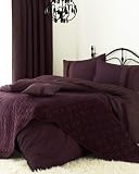 Luxury Blythe Double bed Size Embroidered Polycotton Bed in a Bag 6 Piece set - Aubergine/Gold
