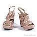 HerStyle Women's Marnee 5-inch Manmade Wedge Sandal with Delicate Perforated Straps