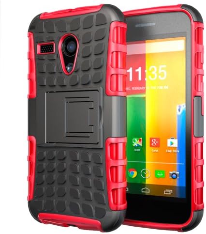 Hyperion Motorola Google Moto G Phone Explorer Hybrid Protective Case/Cover (Compatible with All Moto G Models) **Hyperion Retail Packaging** [2 Year Warranty] (EXPLORER, RED)