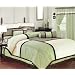 Chezmoi Collection 5 Pieces Solid 3 Tone Sage, Beige, with Brown Comforter Set/ Bed-in-a-bag Twin Size