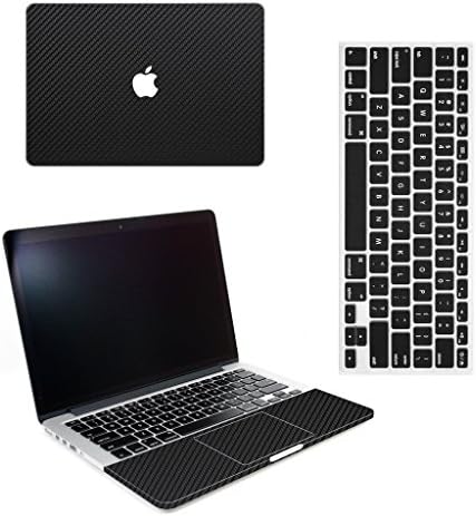 OVIDA Black Carbon Fiber Vinyl MacBook Skin Sticker Case for 13" Macbook Pro, Free Keyboard Cover