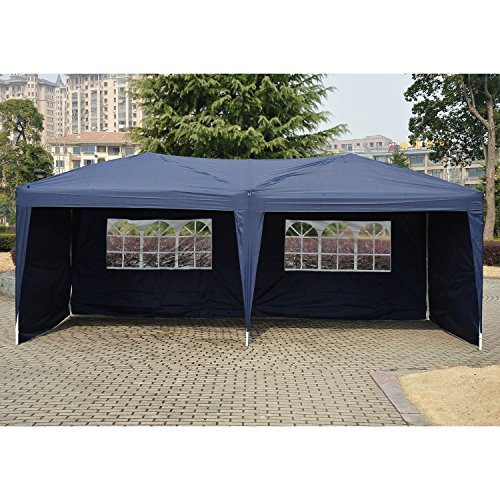 Polar Aurora 10' X 20' Easy Pop up Canopy Party Tent - Blue w/ 4 Removable Sidewalls