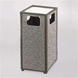 Howard Aspen 24 gallon Steel/Stone Panel Ash/Trash with Weather Urn Empire Green with Desert Brown Stone Panels Ash/Trash R18WU-202PL