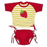 Best Price i Play  Short Sleeve Tie Rashguard And Swim Diaper Set, Yellow Berry, S (6 Months)