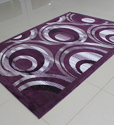 Homemusthaves Super Soft Geometric Carpet Rug Modern Contemporary Polyester Area Rug Carpet Living Room Bedroom Rug Carpet (8x10 Feet, Purple)