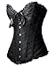 Senchanting Women's Satin Lace up Overbust Corset Bustier Plus Size + G-string