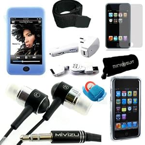 Accessory Bundle for Apple iPod Touch 2G 3G 8GB 16GB 32GB 64GB iTouch Kit includes home, car charger, screen protector, silicone skin, leather case 2nd 3rd Gen