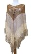 Handmade Comfortable Poncho Vintage Inspired - Open Weave Crochet Masterpiece - Toffee Latte (100% Crocheted By Hand/large)