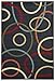 Rubber Backed Area Rug, 39 x 58 inch, Black Circles, Non Slip, Kitchen Rugs and Mats