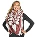 Angelina Womens Tribal Print Blanket Scarf with Fringe Edge #1062_WINE