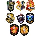 Harry Potter School Crest Iron on Patch Slytherin,gryffindor,hufflepuff,ravenclaw,hogwarts Small Badge 8pc