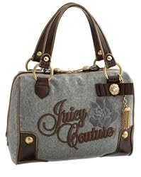 Juicy Couture Bejewled Flower Daphne Satchel Bag Silver