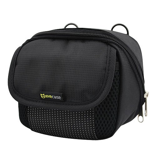 Evecase Black Medium Compact Digital Camera Pouch Nylon Case with Strap for Panasonic DMC-GX7 GF6 GF5 G3KB00489H4AI : image