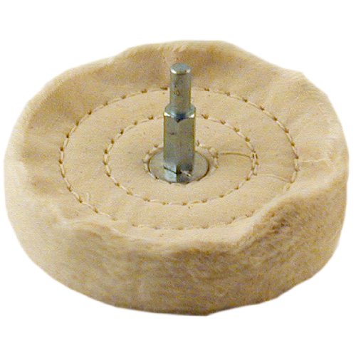 ENKAY 4" Extra Thick 60 Ply Cotton Spiral Sewn Buffing Wheel, Mounted, Compatible with Drill