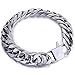 Trendsmax Heavy Mens Bracelet Chain 316L Stainless Steel Silver Black Color Punk Double Curb Cuban Rombo Link 15mm/16mm