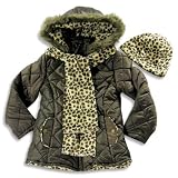 Bongo - Girls Hooded Winter Jacket, Brown, Tan