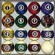 Pool Table Billiard Ball Set, Dark Color Marble Swirl