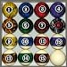 Pool Table Billiard Ball Set, Dark Color Marble Swirl