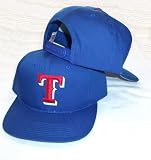 Texas Rangers Blue Snapback Adjustable Plastic Snap Strap Back Hat / Cap